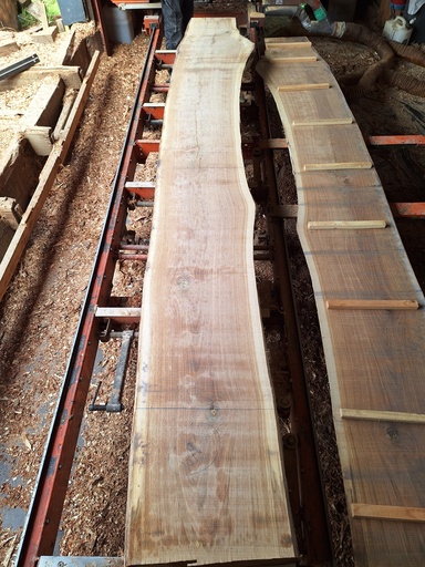 [PL-CHE-1079-2] Plateau Chêne Commun 43 x 420-470 x 4000 mm de la boule 1079 - 2