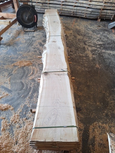 [PL-CHE-1079-6] Plateau Chêne Commun 43 x 260-390 x 4000 mm de la boule 1079 - 6